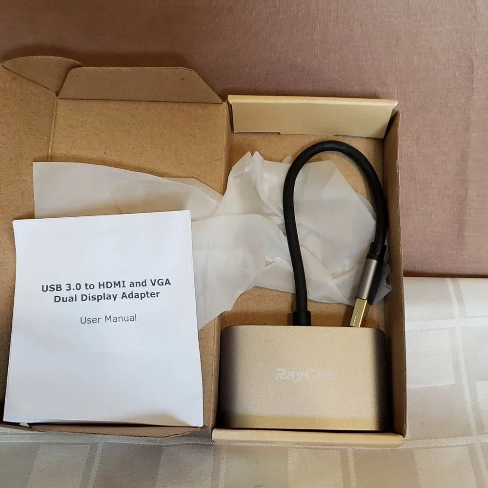 USB 3.0 to HDMI and VGA Dual Display Adapter, RAY CUE